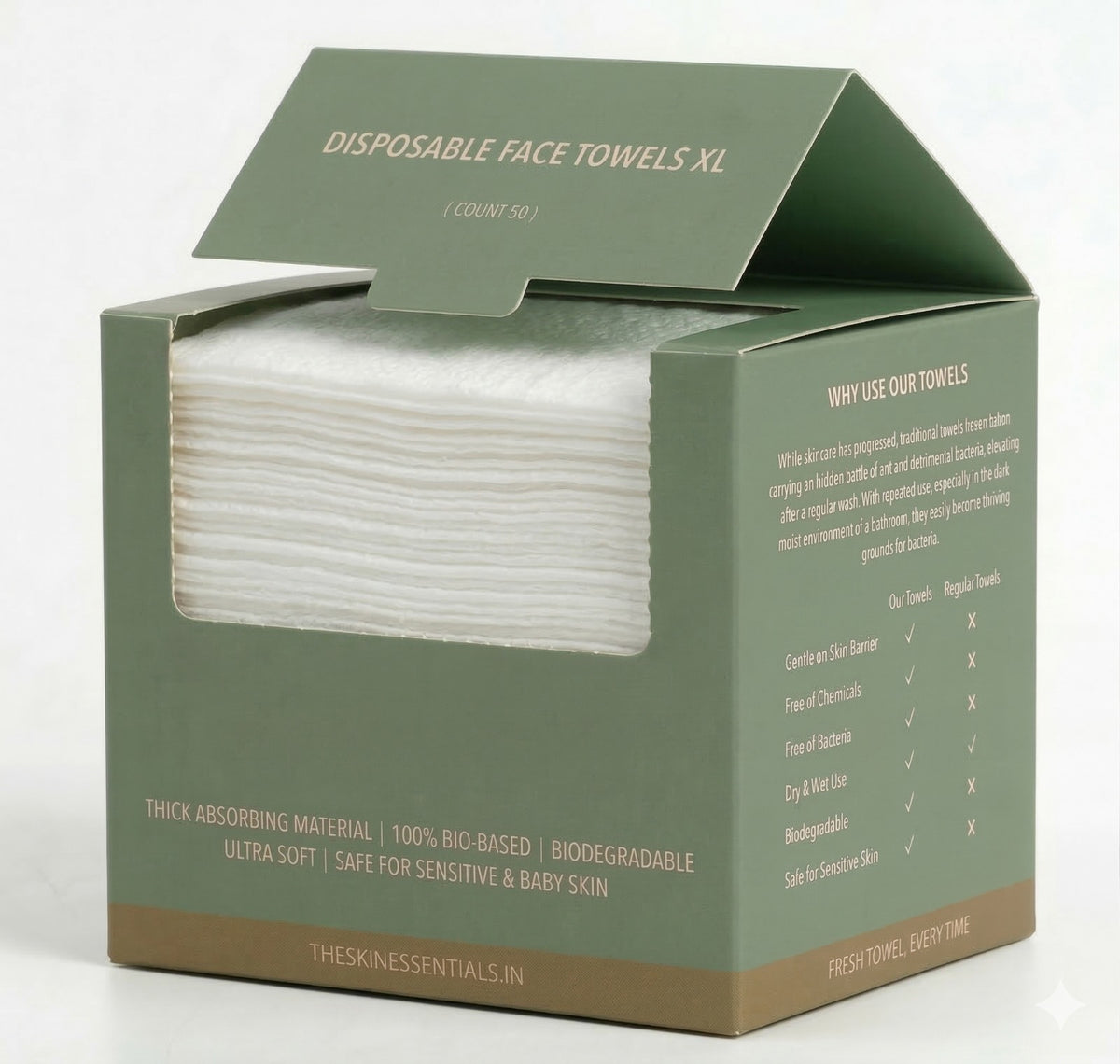 Disposable Face Towels XL Pack of 50