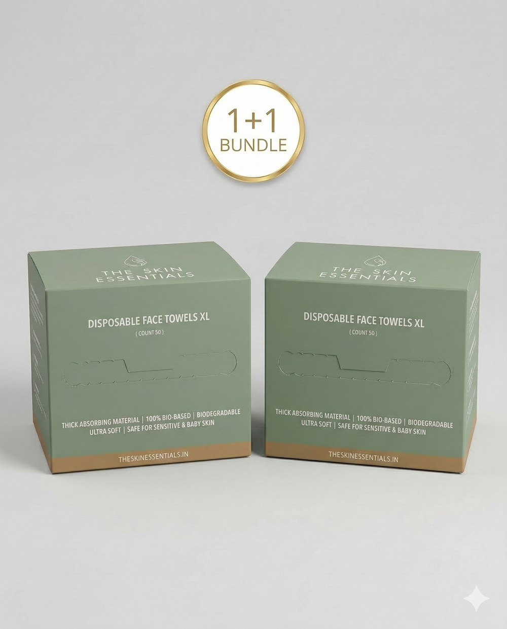Disposable Face Towels XL  Pack of 50 (1+1)