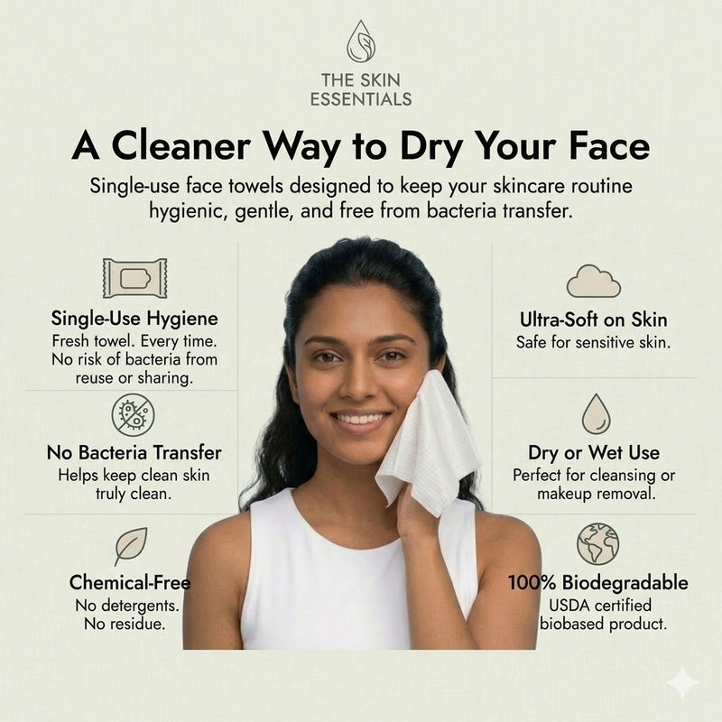 Disposable Face Towels XL  Pack of 50 (1+1)